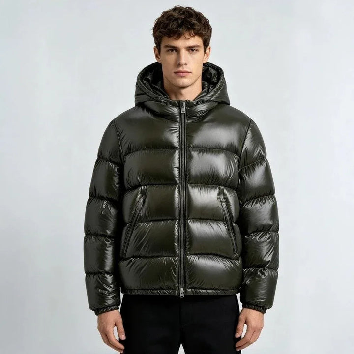 Men's Hoodie Puffer Jacket Green.webp