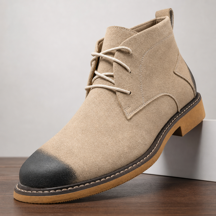 Men's Beige Gwendolyn Lace-Up Chelsea Boots