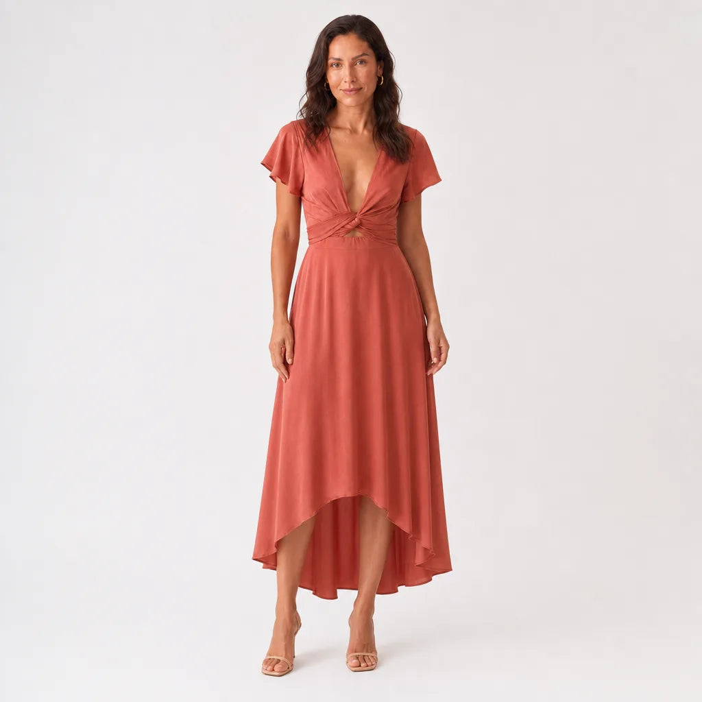 Women's Shiloh V-Neck Asymmetric Dress