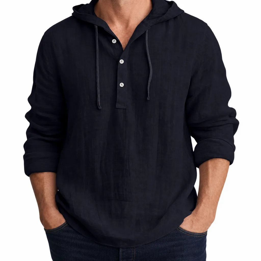 Bentley Hooded Long Sleeve Shirt - Color:Black;Size:XS
