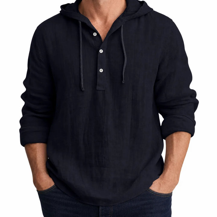 Bentley Hooded Long Sleeve Shirt - Color:Black;Size:XS