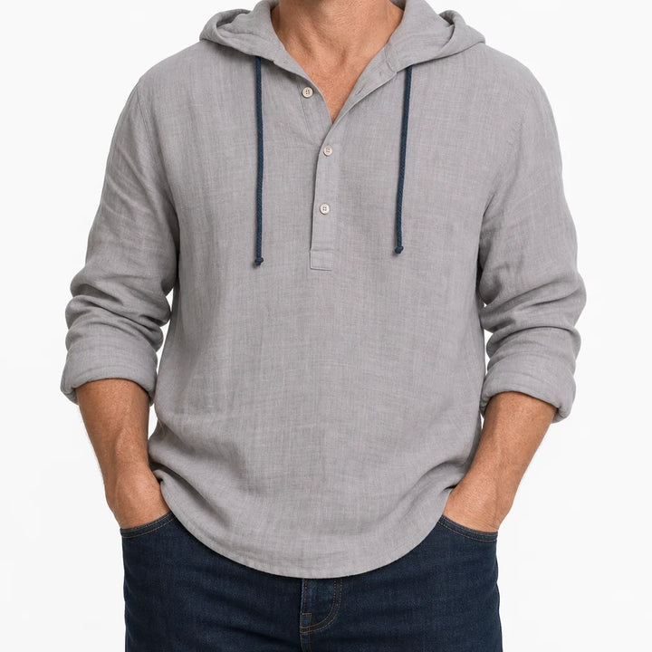 Bentley Hooded Long Sleeve Shirt - Color:Gray;Size:XS