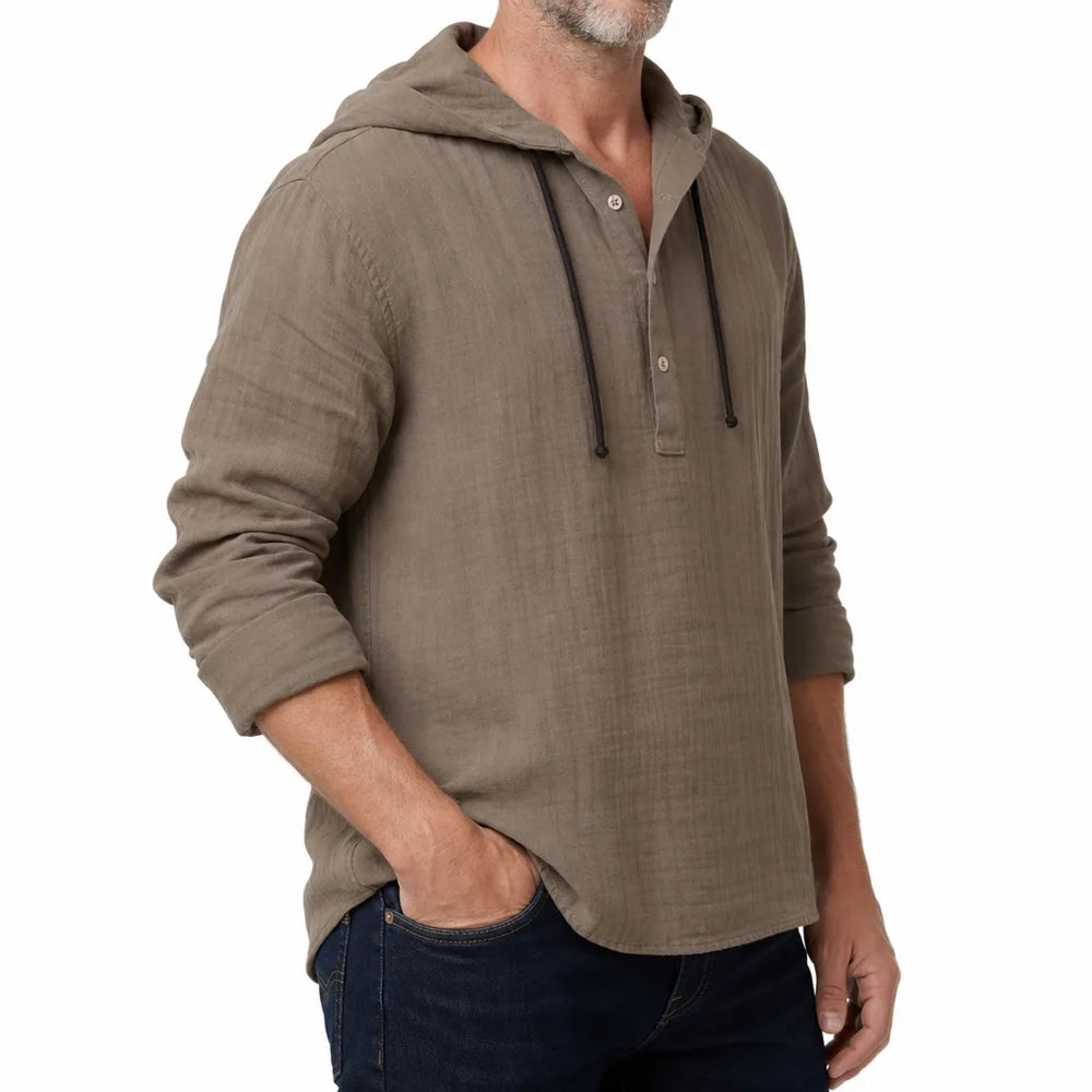 Men's Brown Bentley Hooded Pullover Shirt
