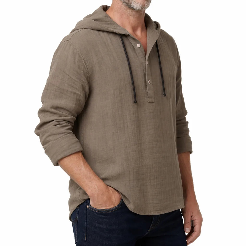 Men's Brown Bentley Hooded Pullover Shirt
