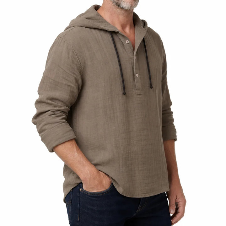 Men's Brown Bentley Hooded Pullover Shirt