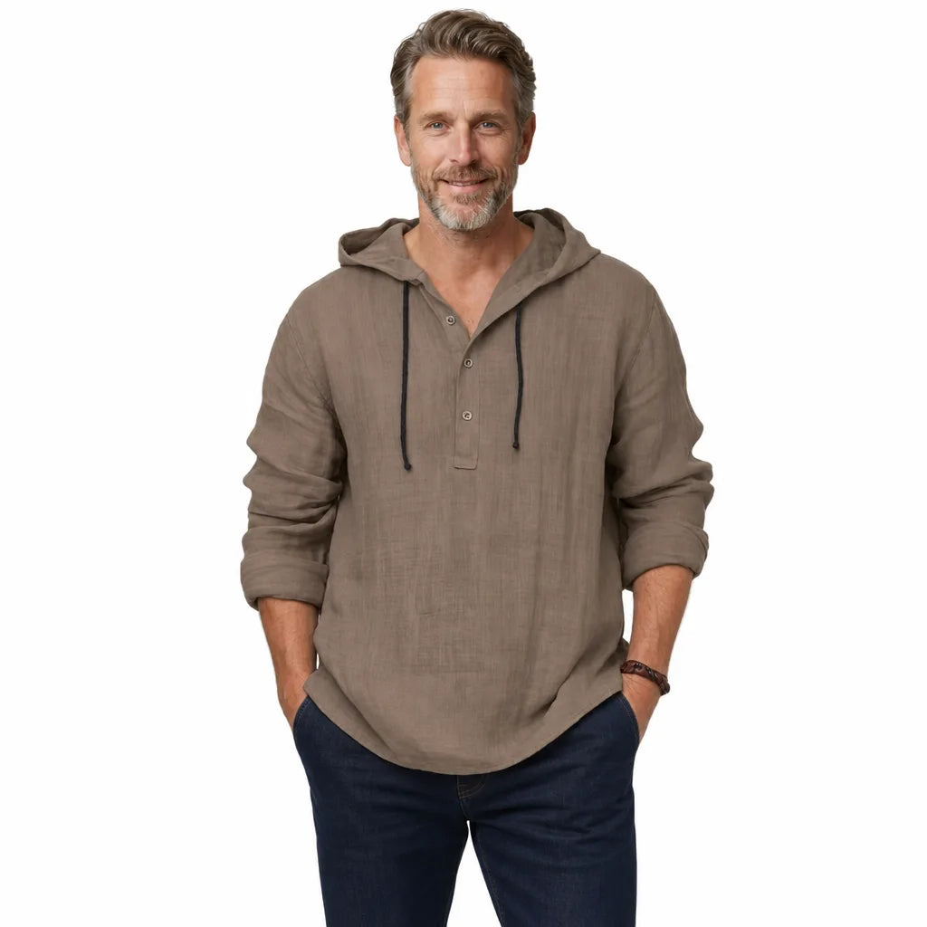 Men's Brown Bentley Hooded Pullover Shirt