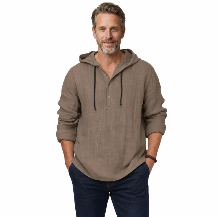 Men's Brown Bentley Hooded Pullover Shirt