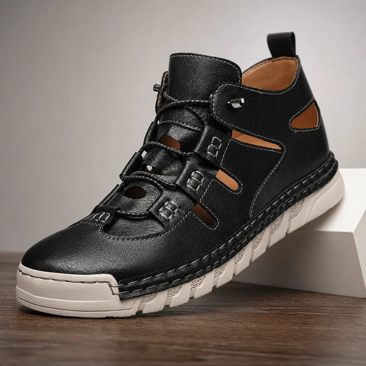 Men's Black Ridge Woven Fisherman Sandals