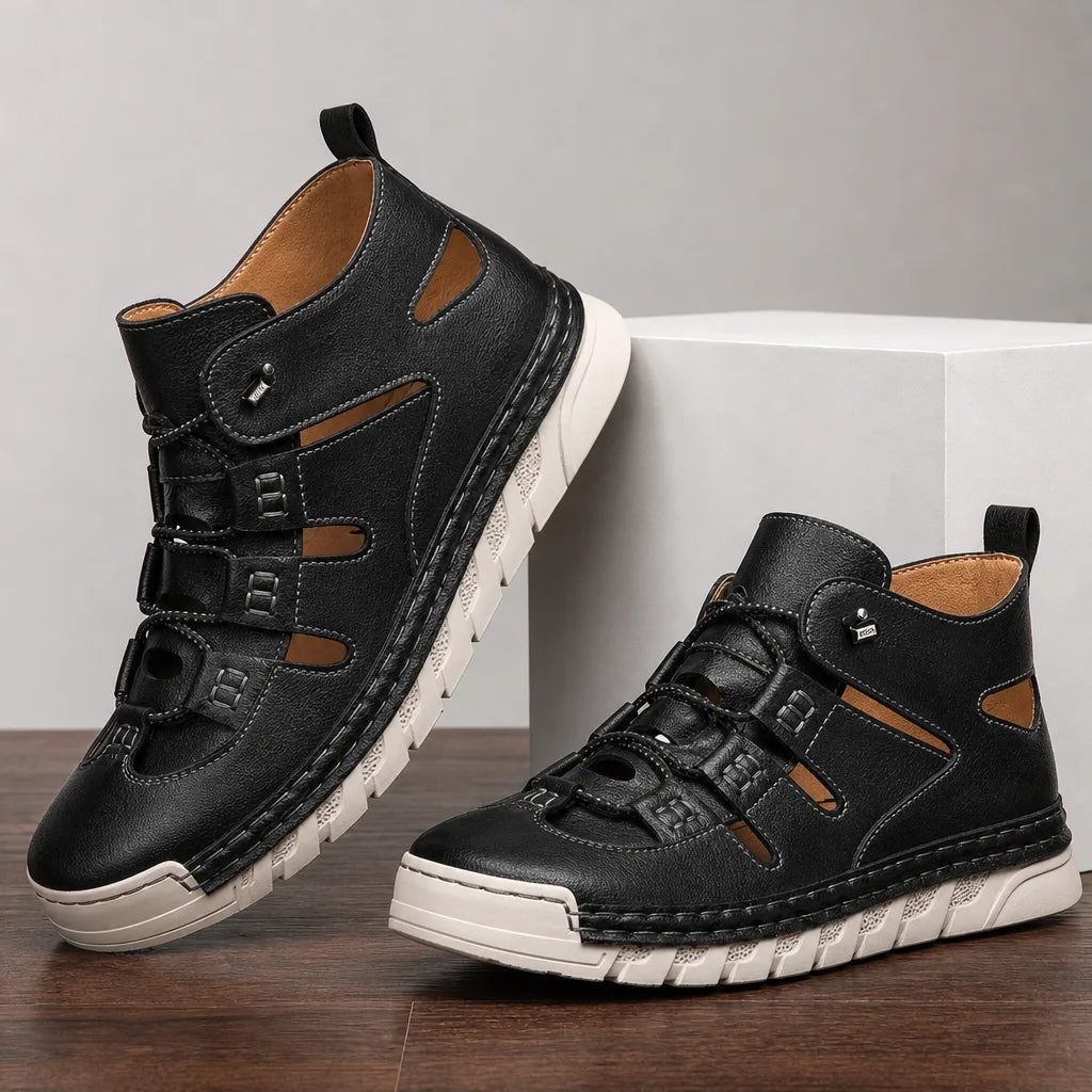 Bexley | Cut-Out High-Top Sneakers - Color:Black;Size:39