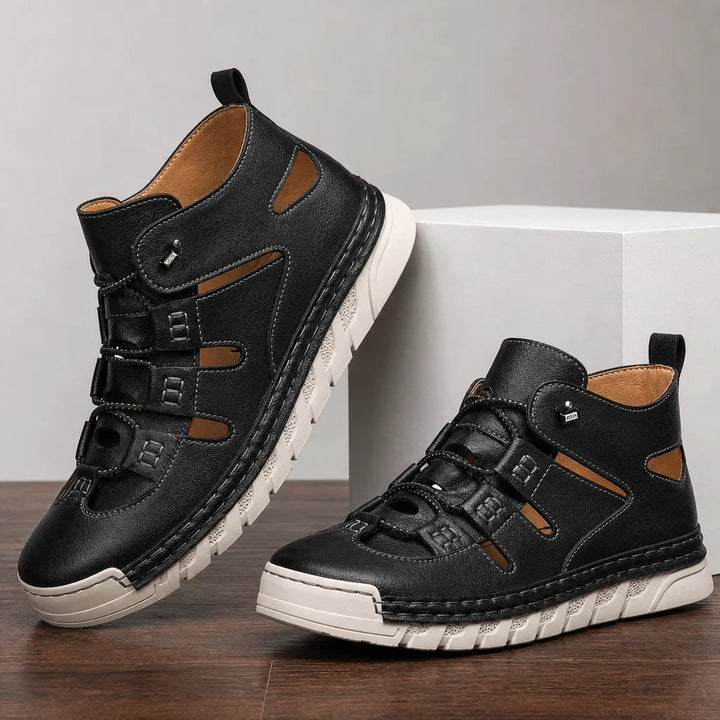 Bexley | Cut-Out High-Top Sneakers - Color:Black;Size:39