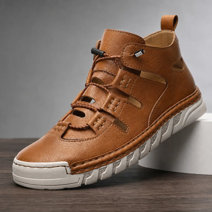 Men's Brown Ridge Woven Fisherman Sandals