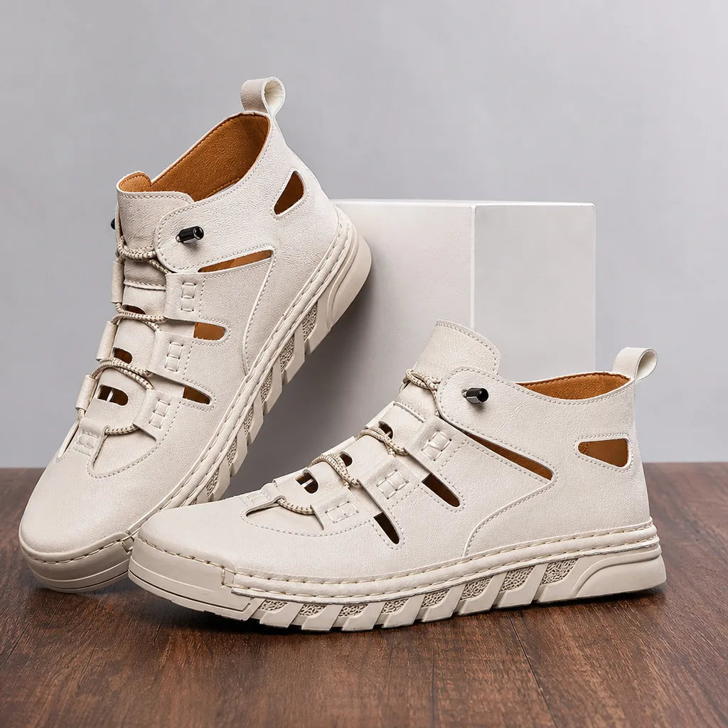 Bexley | Cut-Out High-Top Sneakers - Color:White;Size:39