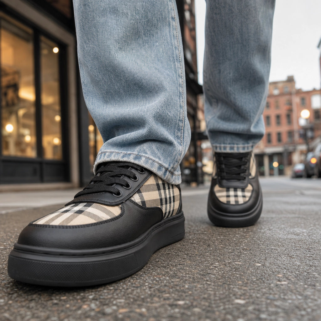 Black Alt Hollister Striped Panel Sneakers 2