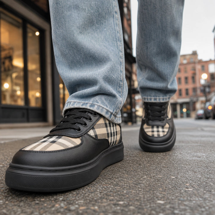 Black Alt Hollister Striped Panel Sneakers 2