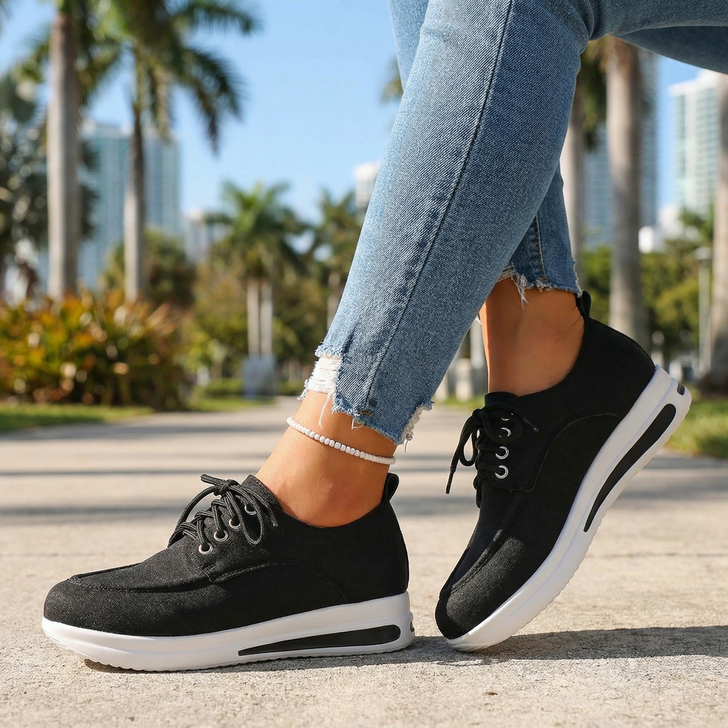 Black Aria Quinn Lace-Up Loafers 1