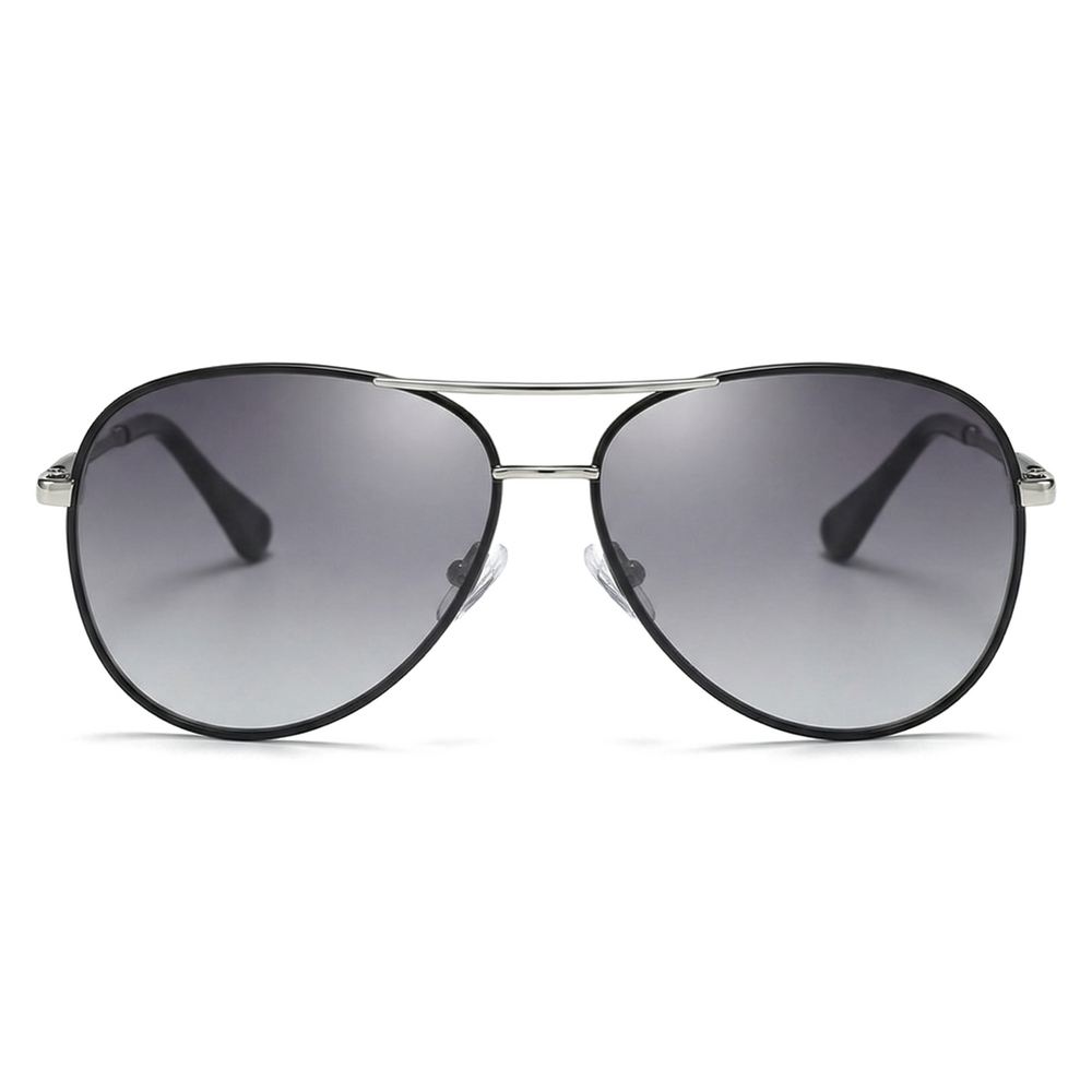 Black Frame Grey Gradient Sienna Metal Aviator Shades 2