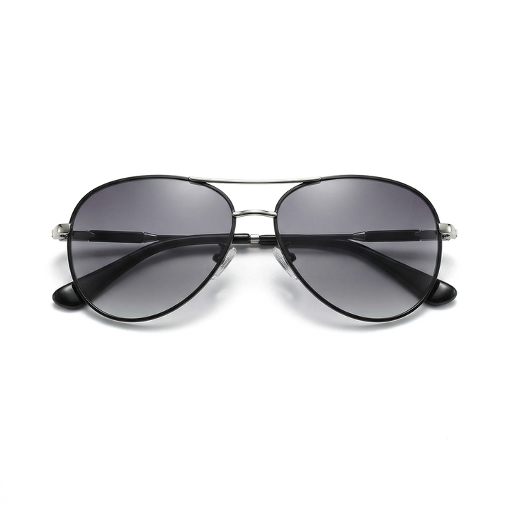 Black Frame Grey Gradient Sienna Metal Aviator Shades 4