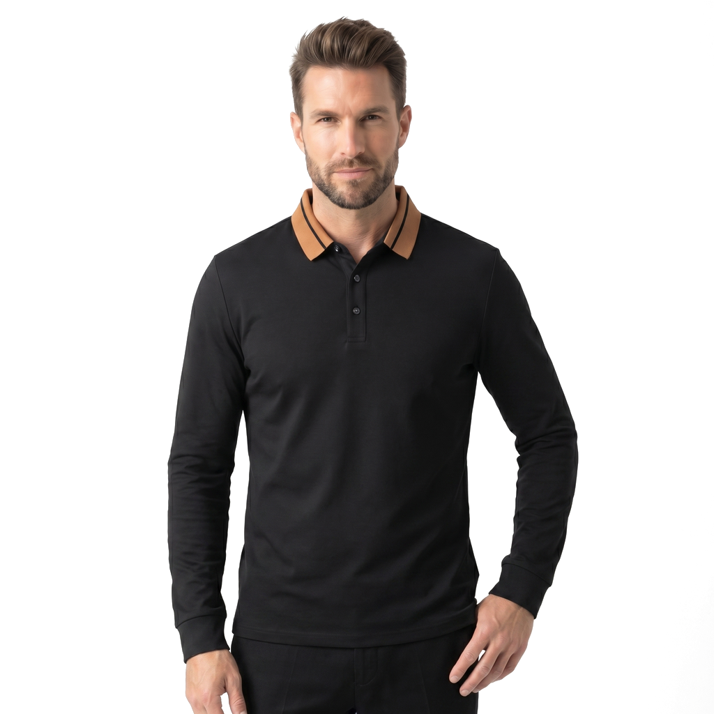 Black Harrison Cotton Polo Shirt 3