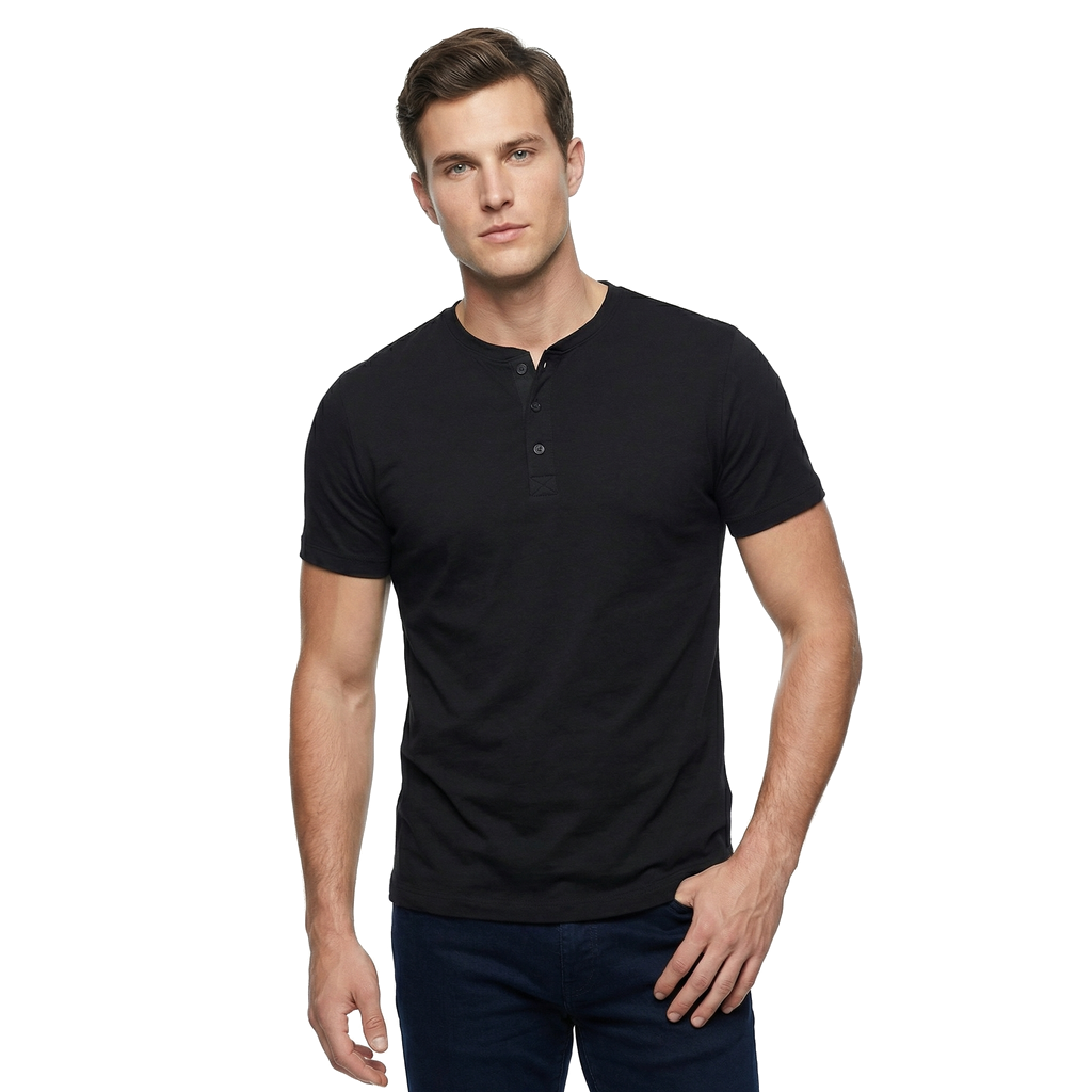 Black Hudson Waffle Henley 3