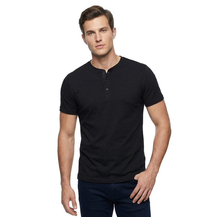 Black Hudson Waffle Henley 3