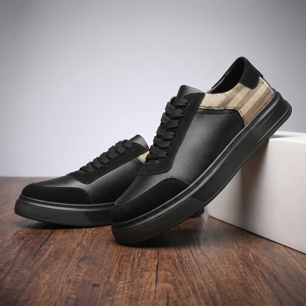 Lester Mills Panel Sneakers - Color:Black;Size:38