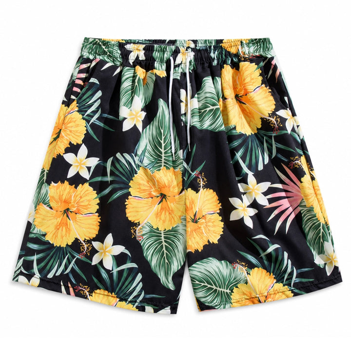 Keith Swim Shorts - Color:Black/Yellow Floral;Size:S