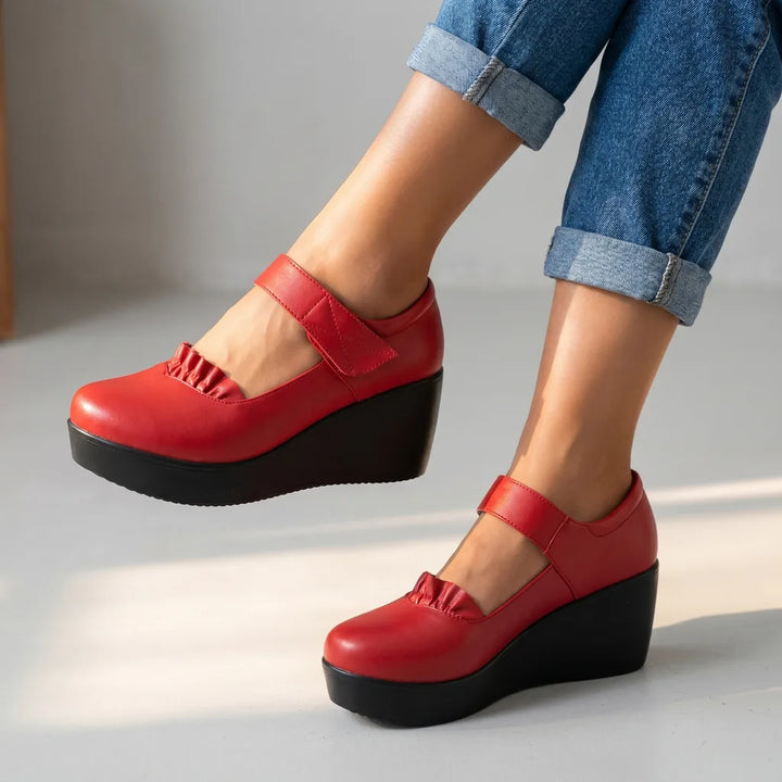 Blair Wedge Pumps - Color:Red;Size:35