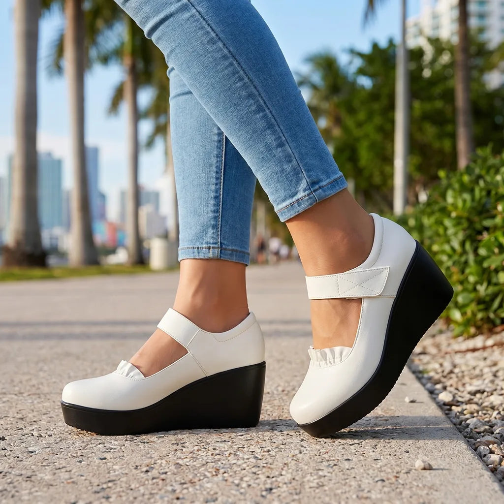 Black Blair Leather Wedge Pumps 2