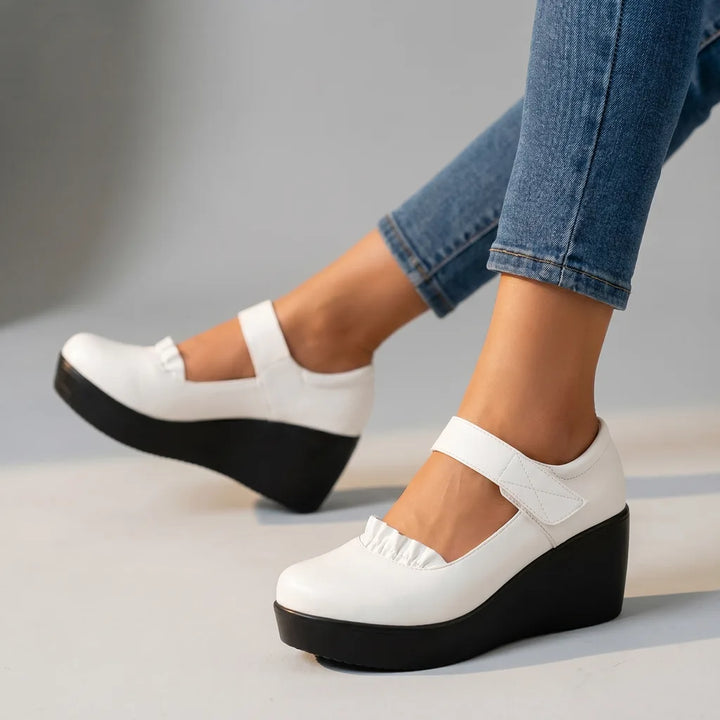 Black Blair Leather Wedge Pumps 1