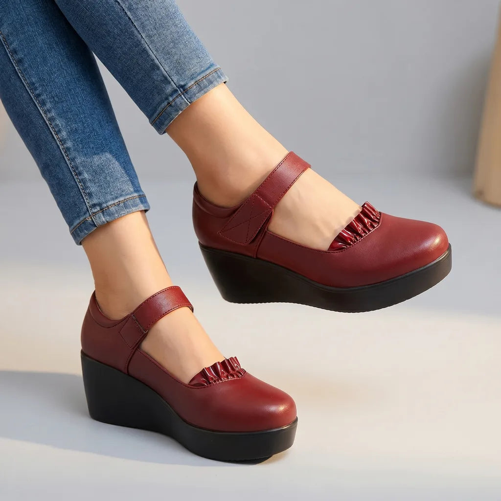 Blair Wedge Pumps - Color:Wine Red;Size:35