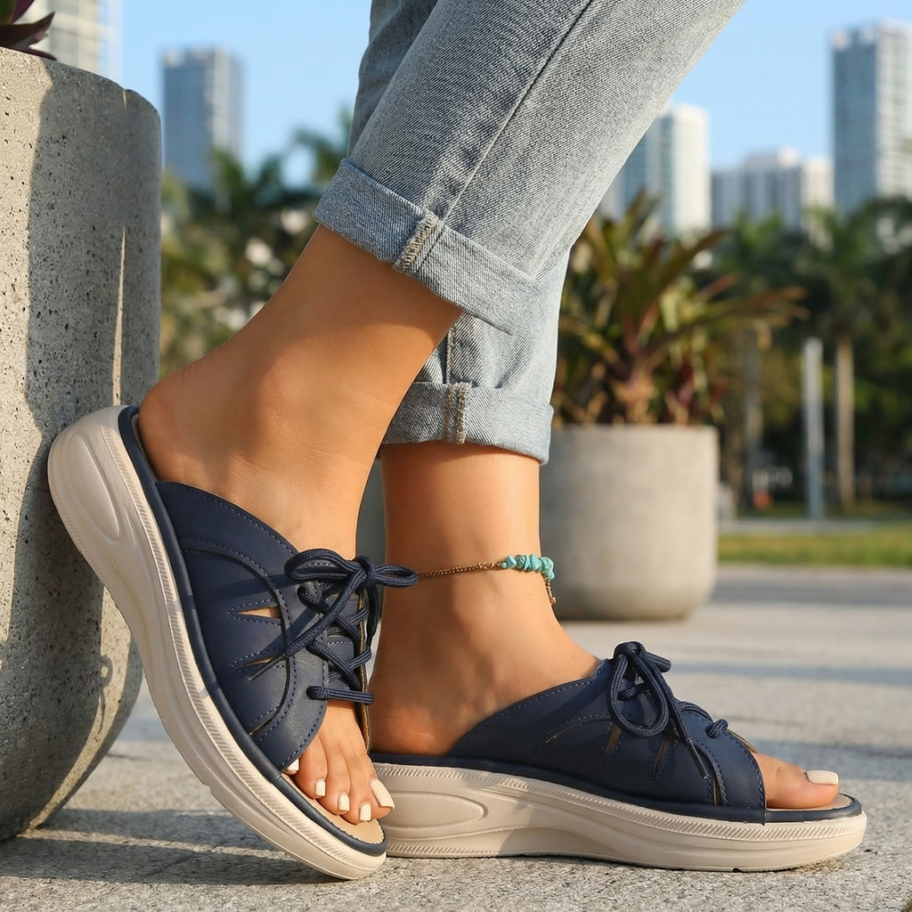 Blue Sloane Platform Strappy Sandals 1