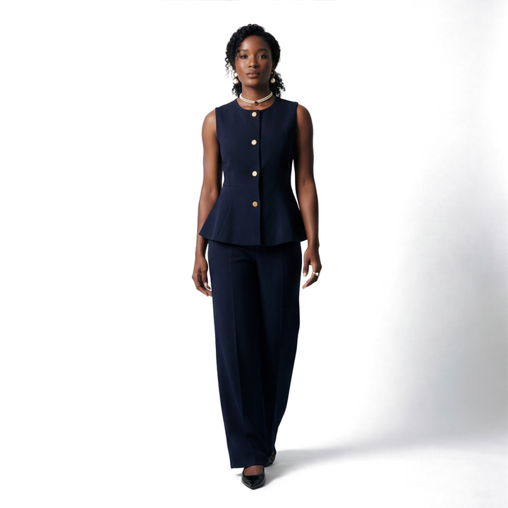 Blue Vest + Trousers Set Aria Vance Tailored Vest Set 1