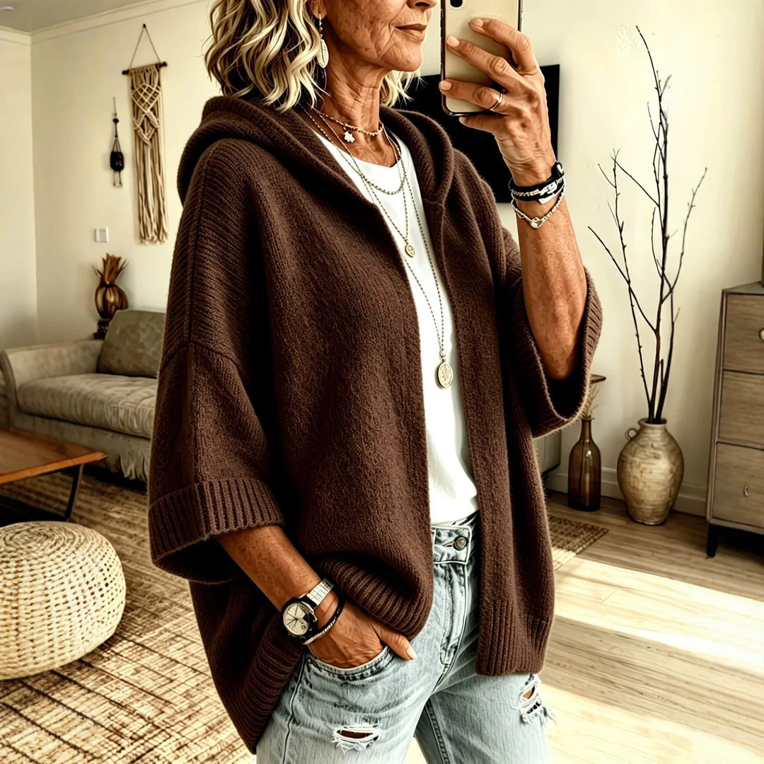 Blythe | Women's Cozy Hoodie Caridgan - Size:XS;Color:Coffee
