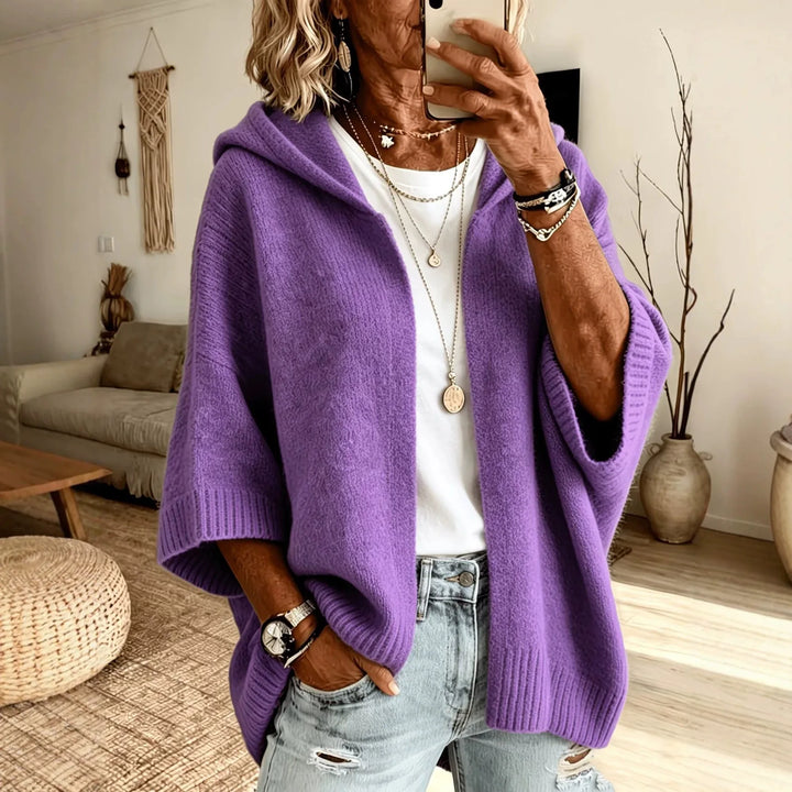 Blythe | Women's Cozy Hoodie Caridgan - Size:XS;Color:Purple