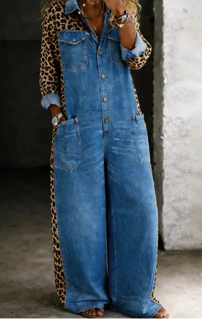 Blythe | Women's Denim Shirt Jumpsuit - Size:XS;Color:Deep Blue