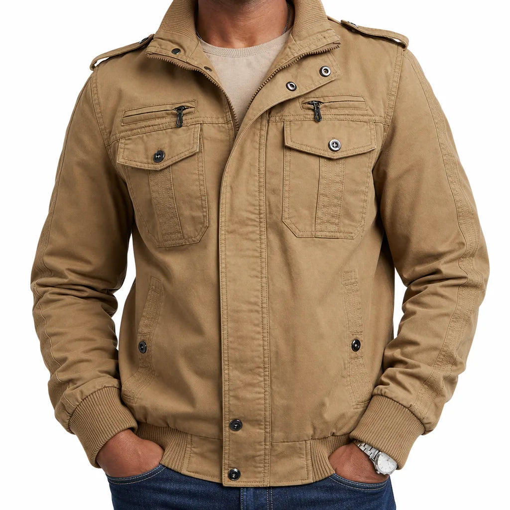 Boone Bomber Jacket - Color:Beige;Size:S