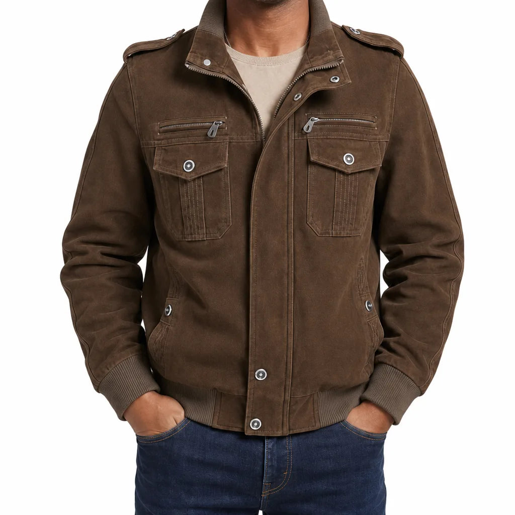 Boone Bomber Jacket - Color:Brown;Size:S