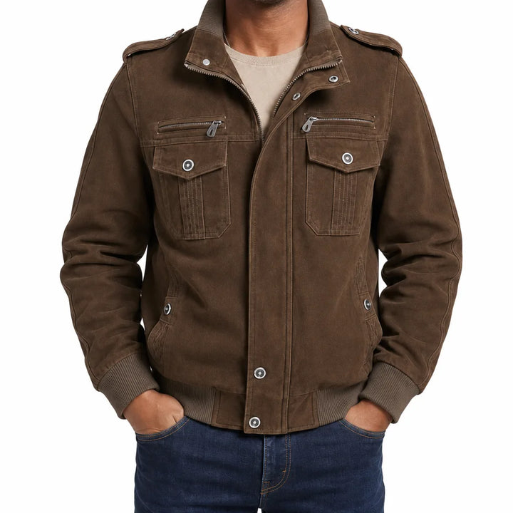 Boone Bomber Jacket - Color:Brown;Size:S