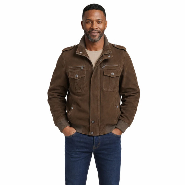 Men's Brown Renee Cotton Flight Jacket