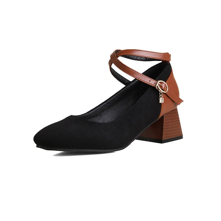 Women's Black Bowen | Women's Cross-Strap Loafer Heels