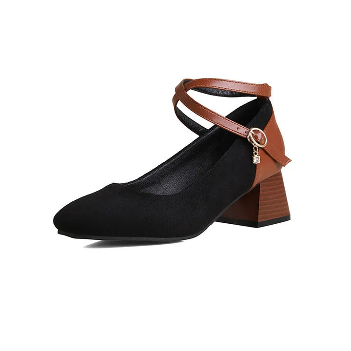 Women's Black Bowen | Women's Cross-Strap Loafer Heels