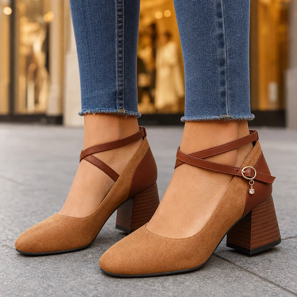 Women's Yellow Brown Bowen Colorblock Mary Janes