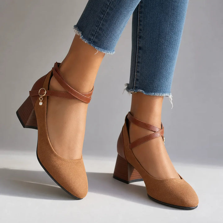 Women's Yellow Brown Bowen Colorblock Mary Janes