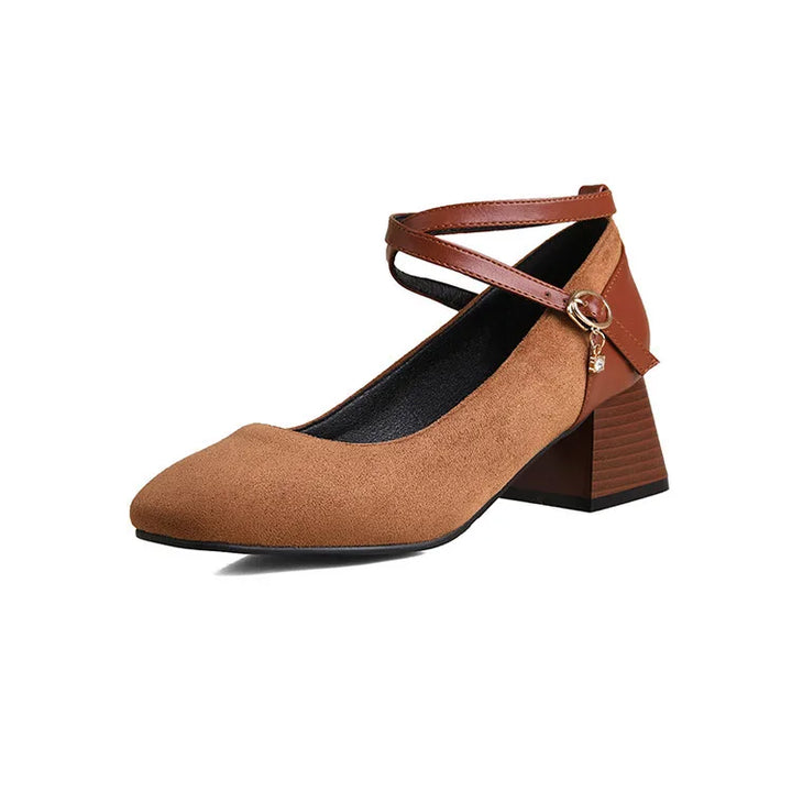 Women's Brown Bowen | Women's Cross-Strap Loafer Heels
