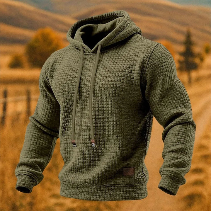 Bradford | Men's Textured Hoodie - Color:Army Green;Size:XS