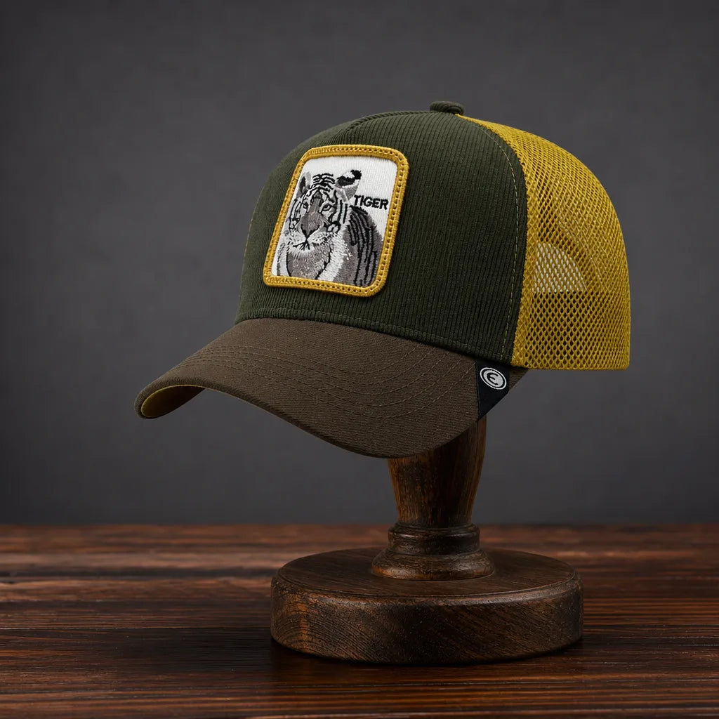 Bradley Trucker Cap - Color:Army Green/Yellow;Size:One Size (56-58 cm)