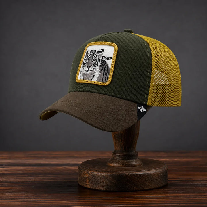 Bradley Trucker Cap - Color:Army Green/Yellow;Size:One Size (56-58 cm)