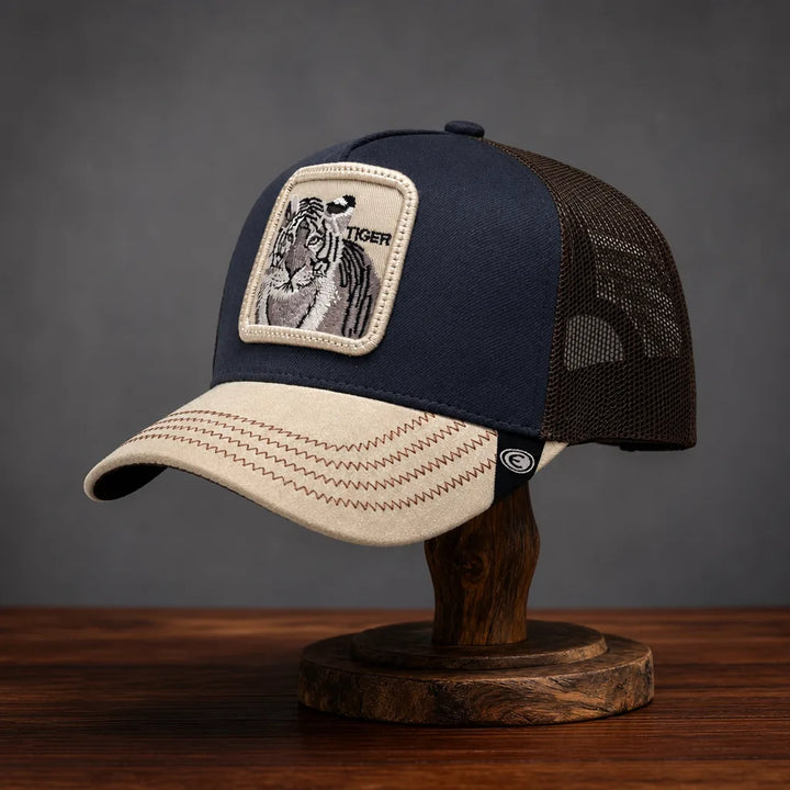 Bradley Trucker Cap - Color:Navy/Brown;Size:One Size (56-58 cm)
