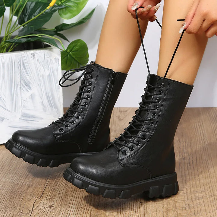 Brandt | Women's Orthopedic Lace-Up Boots - Color:Black;Size:35