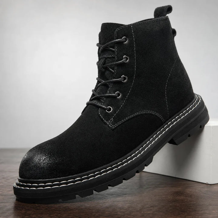 Men's Black Winfield Round Toe Boots